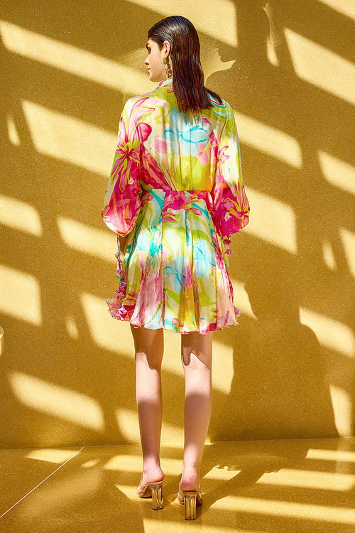 Pink Surge Florid Short Dress