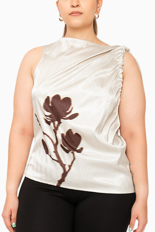 Snowdrop Cream Satin Top