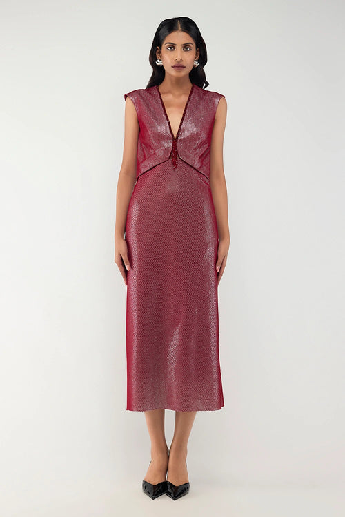 Midnight Mirror Sheath Charcoal Dress