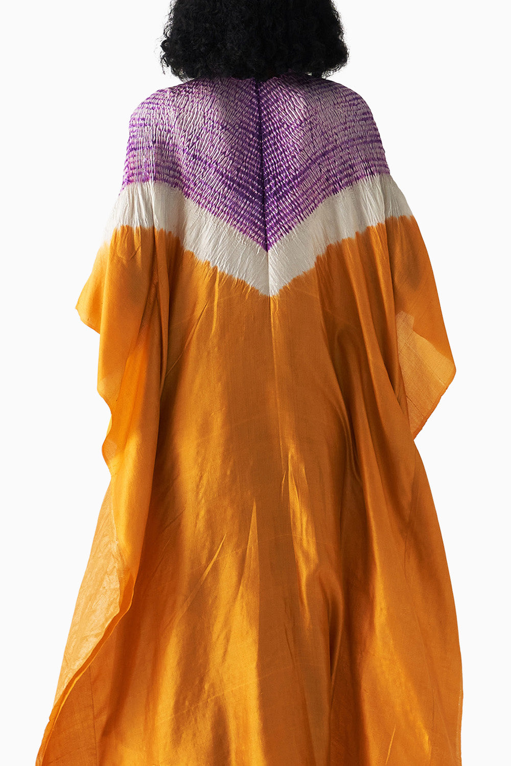 Purple Yellow Metallic Triangle Kaftan