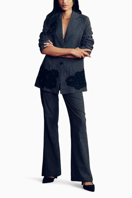 Check Embellished Pantsuit