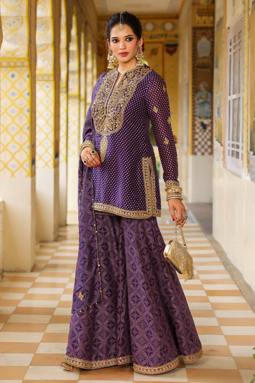 Ahista Purple Printed Sharara Set