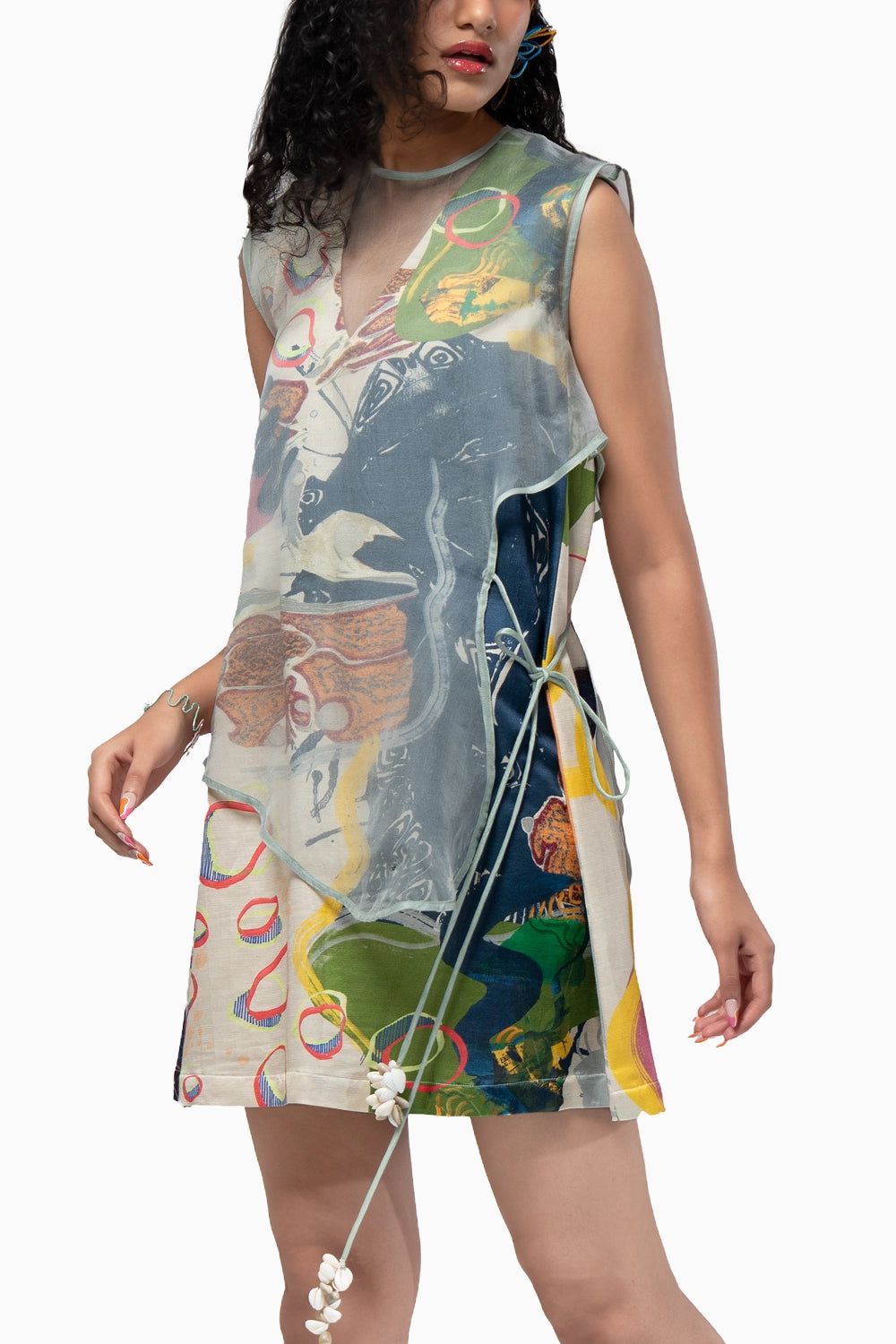 Milo Short Dress with Organza Bib
