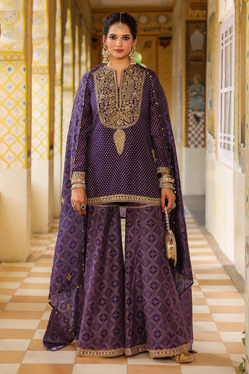 Ahista Purple Printed Sharara Set