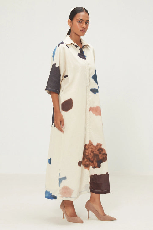 Ecru Dapple Shirt Dress
