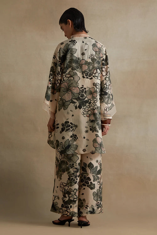 Clay Organza Detailed Silk Co-ord Set