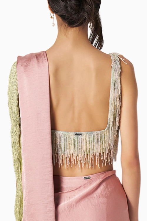 Mint Bead Fringe Blouse