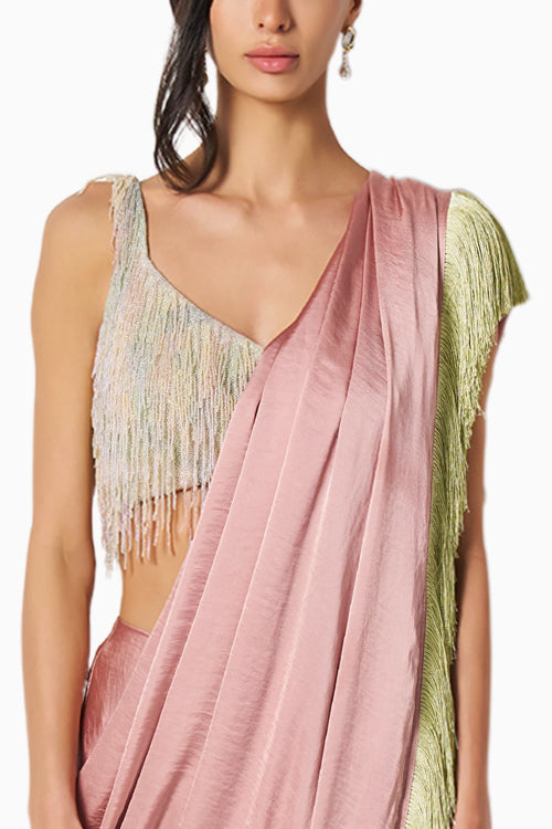 Mint Bead Fringe Blouse