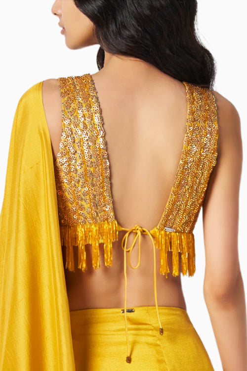 Coral Ochre Yellow Blouse
