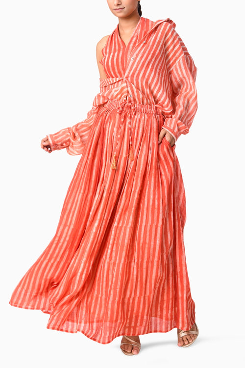 Shirt Co-ord Coral Shima Tama Co-ord Set