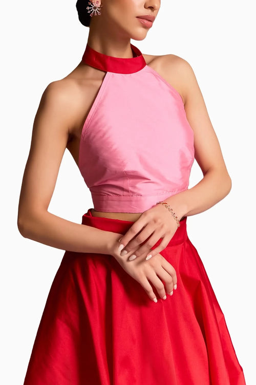 Liora Soft Pink Halter Top