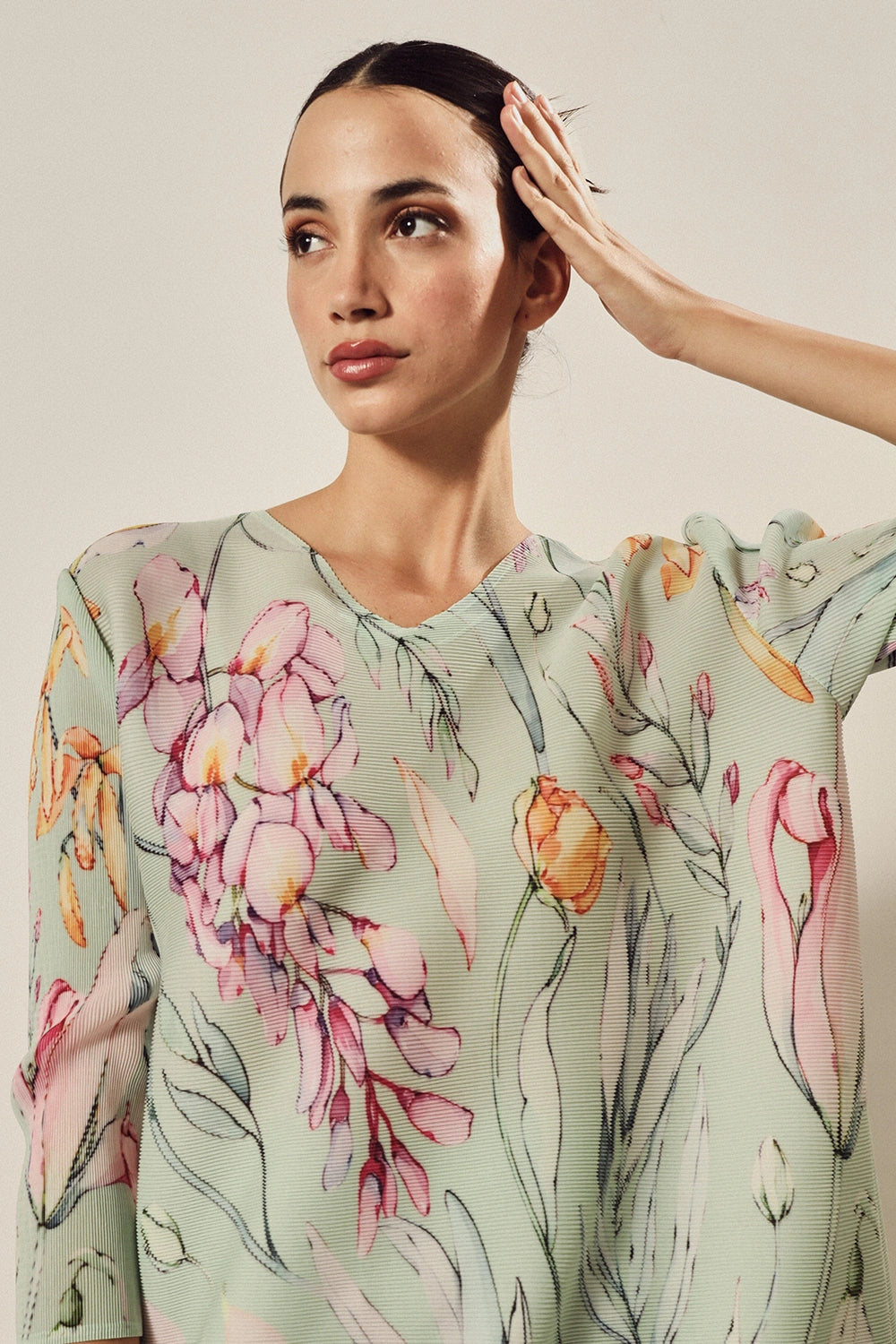 Laylon Lillies Mint Green Floral Tunic Set