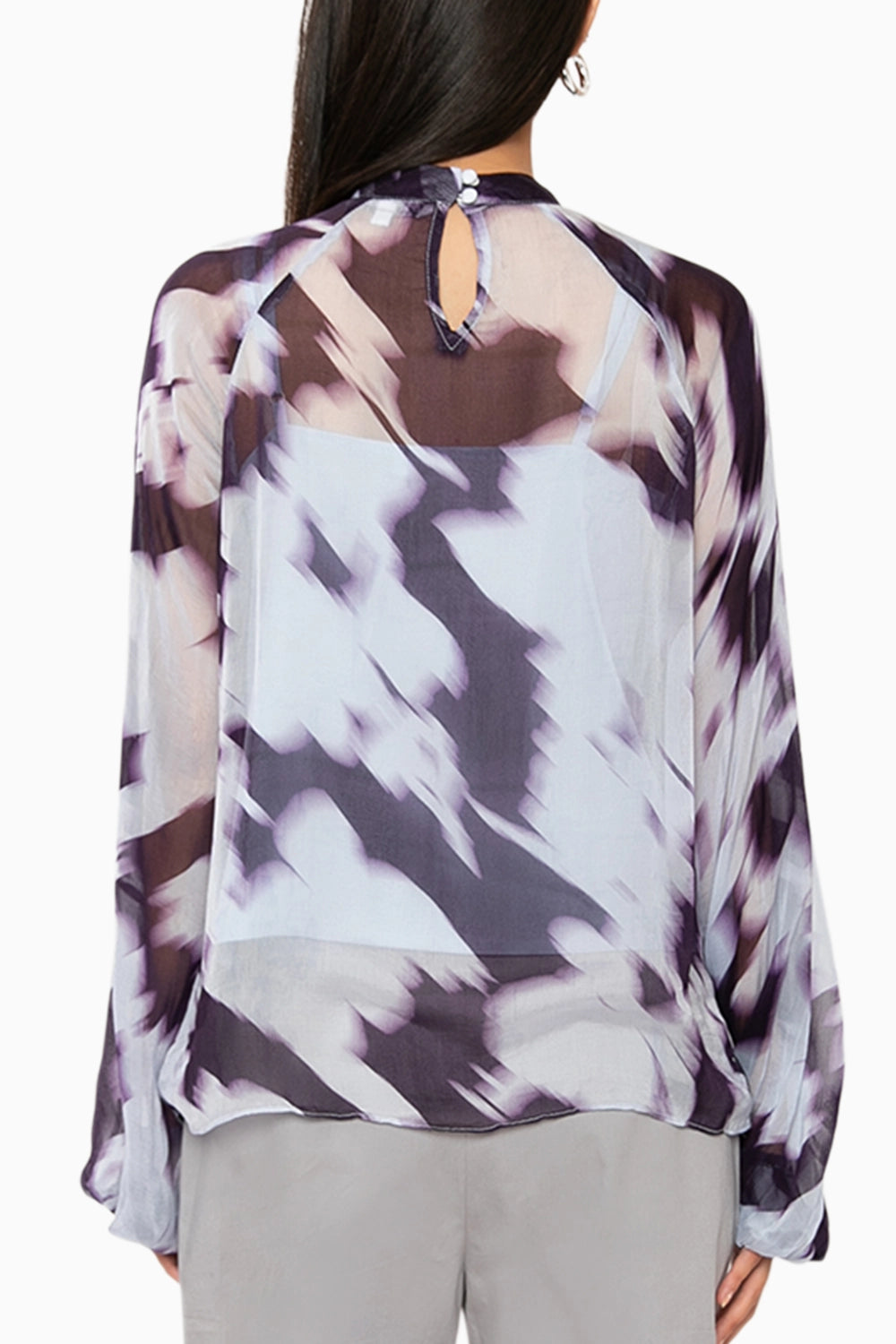 Juniper Blue Abstract Print Top