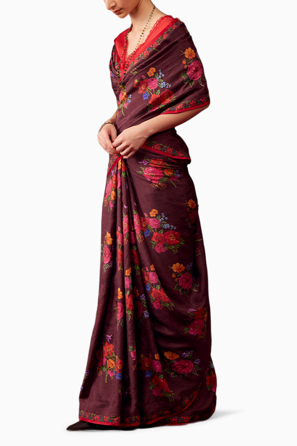 Eternal Love Burgundy Saree