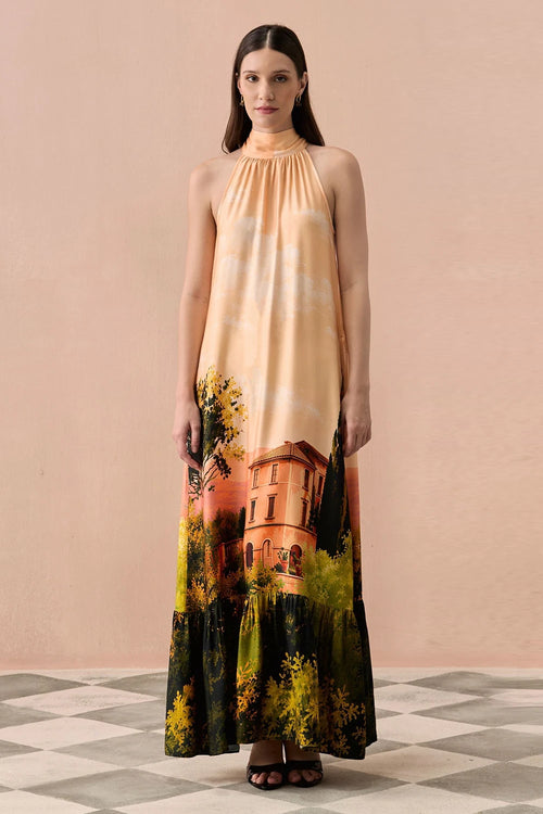Peach Toscana Maxi Dress