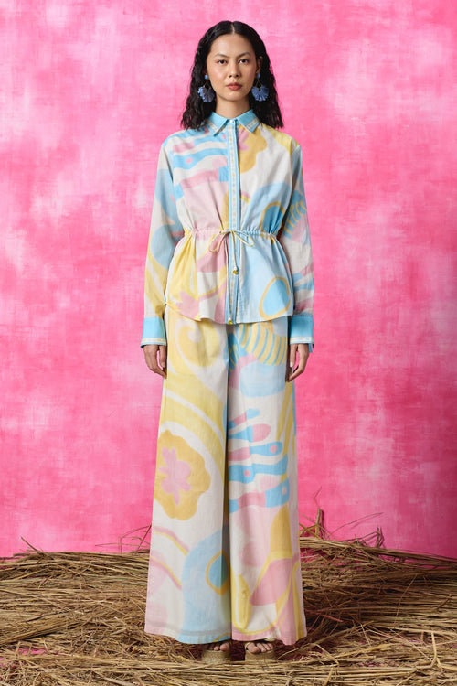 Floré Drawstring Shirt And Trousers Set