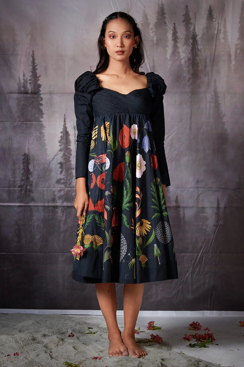 Black Grandma Full Sleeves Dress
