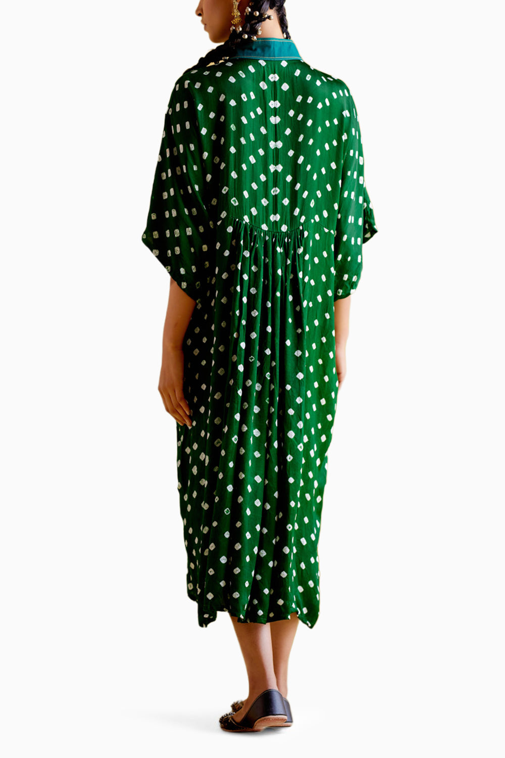 Devadarsana Green Handcrafted Kaftan