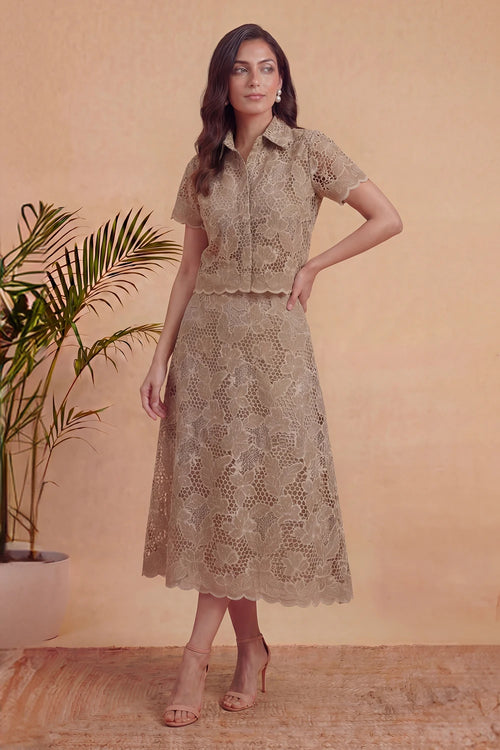 Beige Atelier Skirt Set