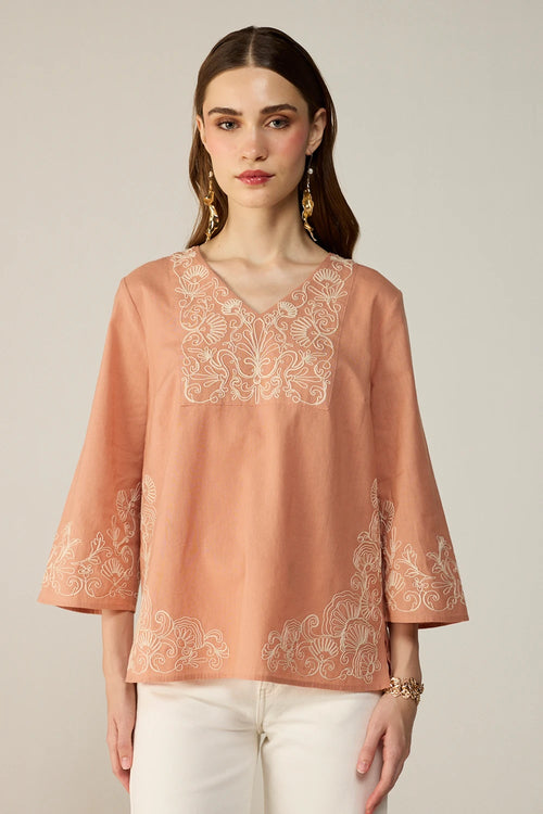 Peach Emma Blouse