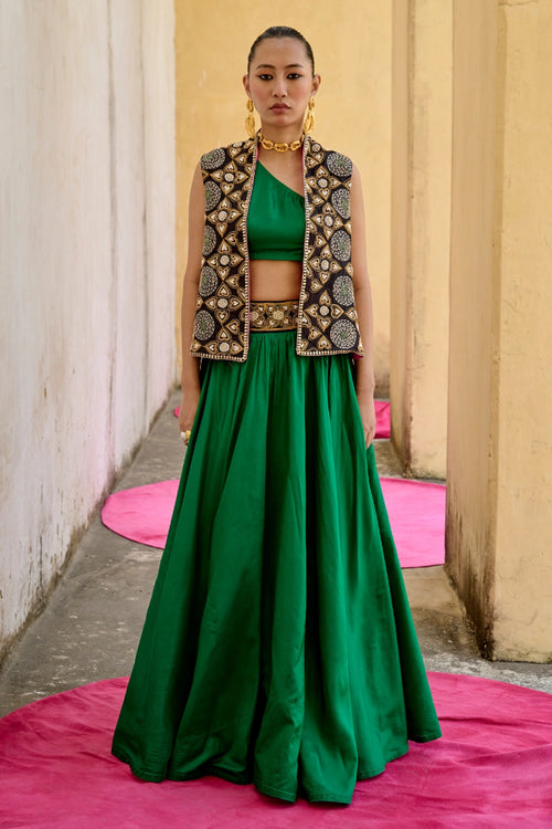 Jantar Mantar Emerald Skirt Set