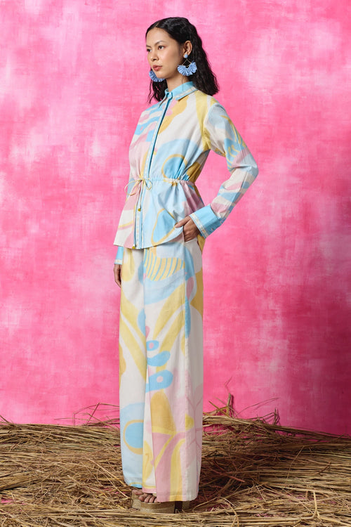 Floré Drawstring Shirt And Trousers Set