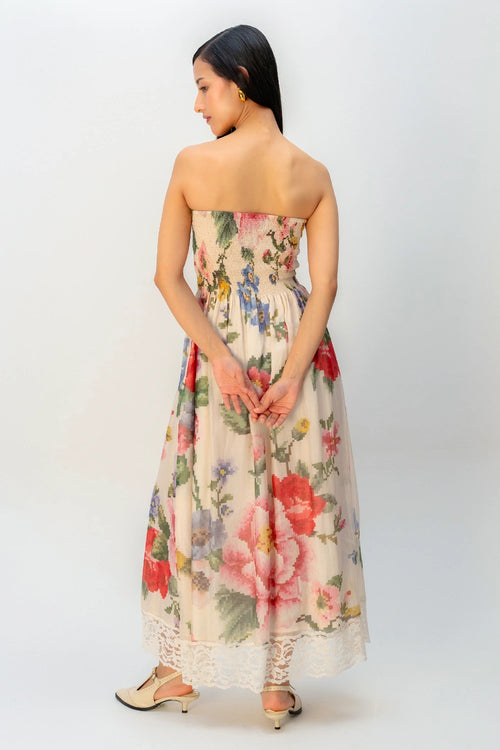 Apricot Veil Dress