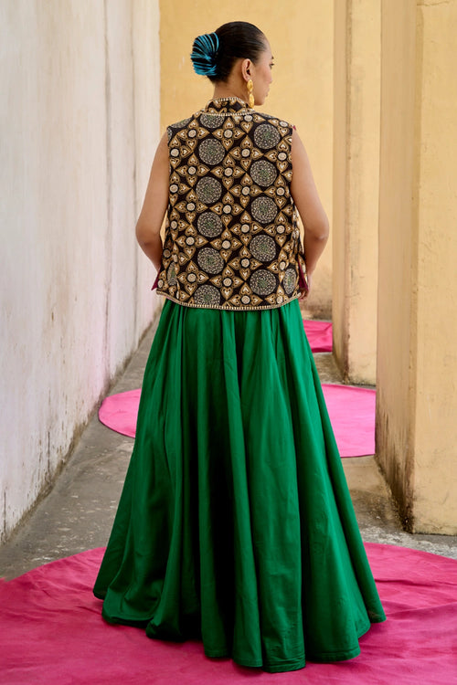 Jantar Mantar Emerald Skirt Set