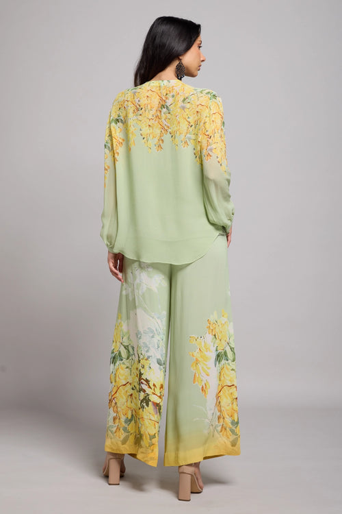 Green And Yellow Printed Co-ord Set