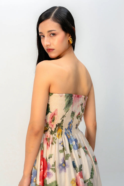 Apricot Veil Dress