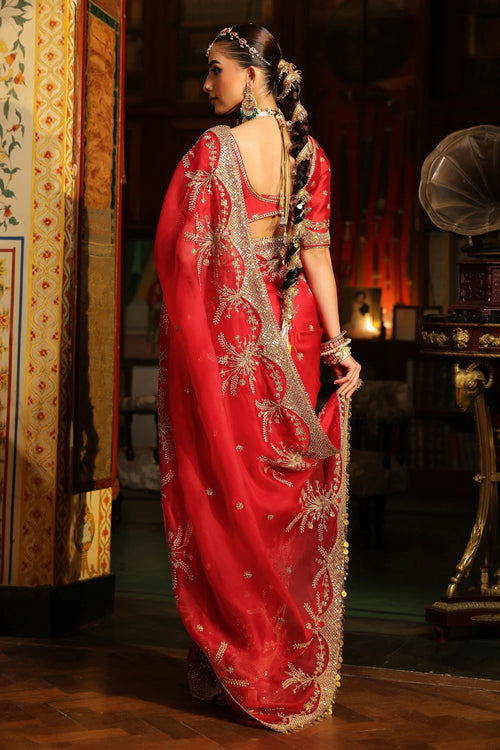 Ahista Red Zardosi Saree Set