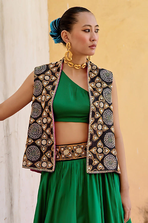 Jantar Mantar Emerald Skirt Set