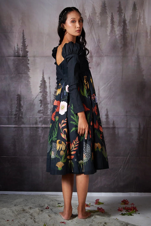 Black Grandma Full Sleeves Dress
