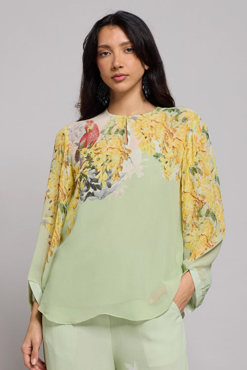 Green And Yellow Printed Co-ord Set