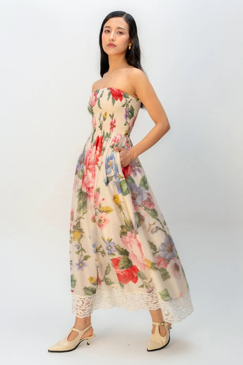 Apricot Veil Dress