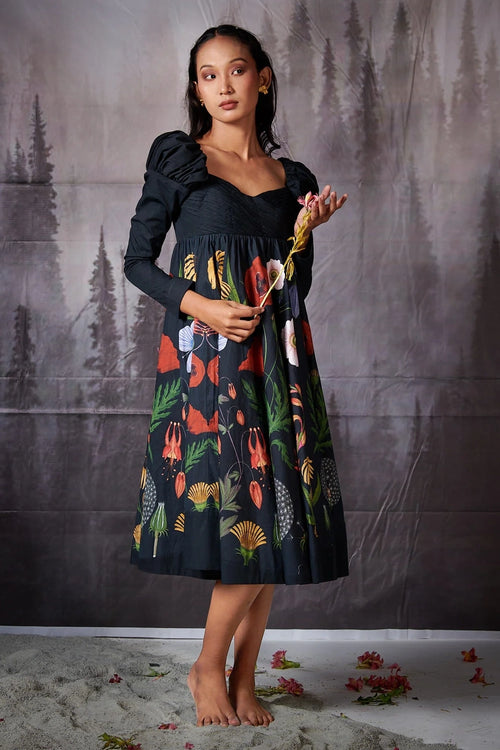 Black Grandma Full Sleeves Dress