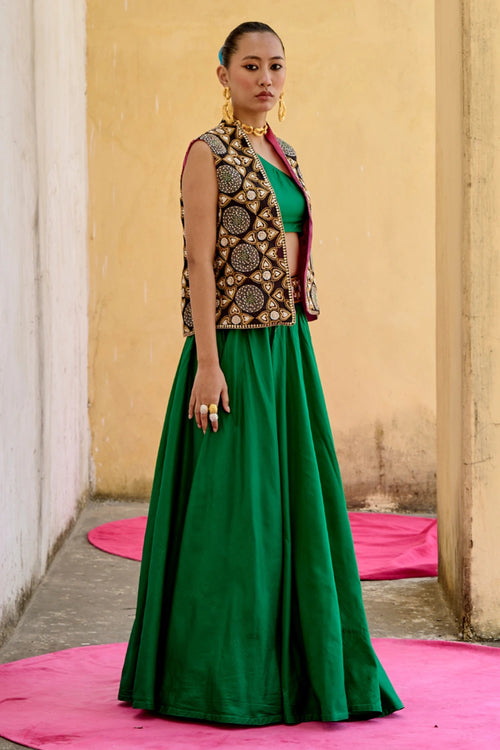 Jantar Mantar Emerald Skirt Set
