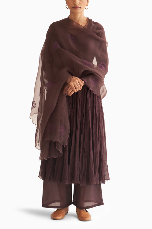 Silvi Deep Wine Kurta Set