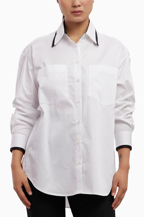 White Tuxedo 2 Pocket Shirt