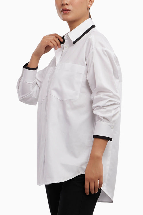 White Tuxedo 2 Pocket Shirt