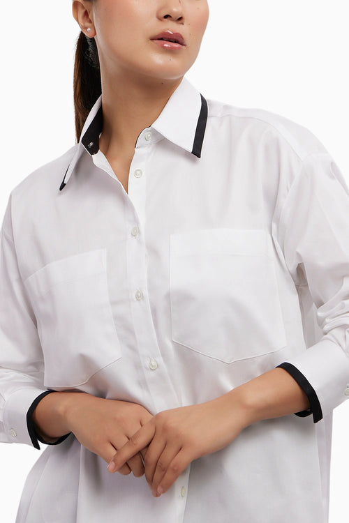 White Tuxedo 2 Pocket Shirt