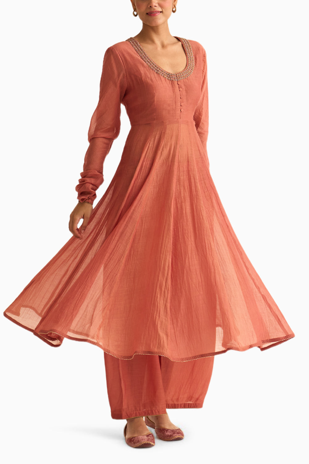 Vara Dusty Pink Ghoomar Anarkali Set with Dupatta