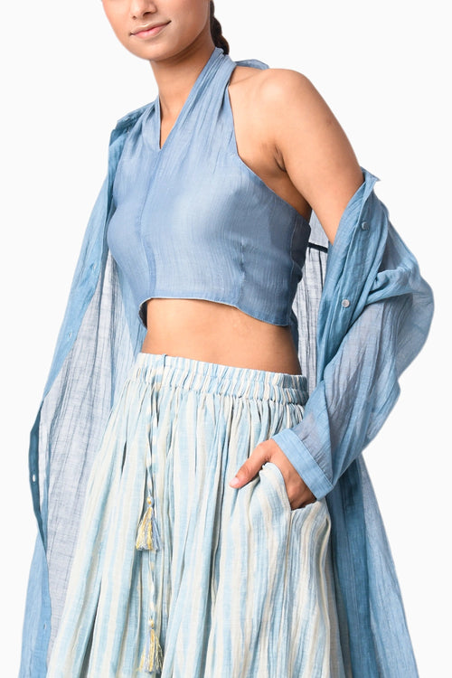 Shirt Co-ord Sky Shima Tama Co-ord Set