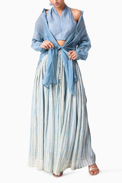 Shirt Co-ord Sky Shima Tama Co-ord Set