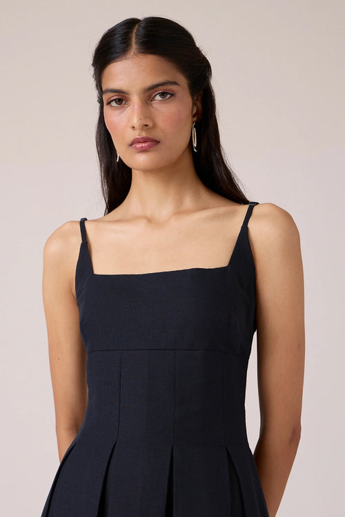 Eos Black Midi Dress