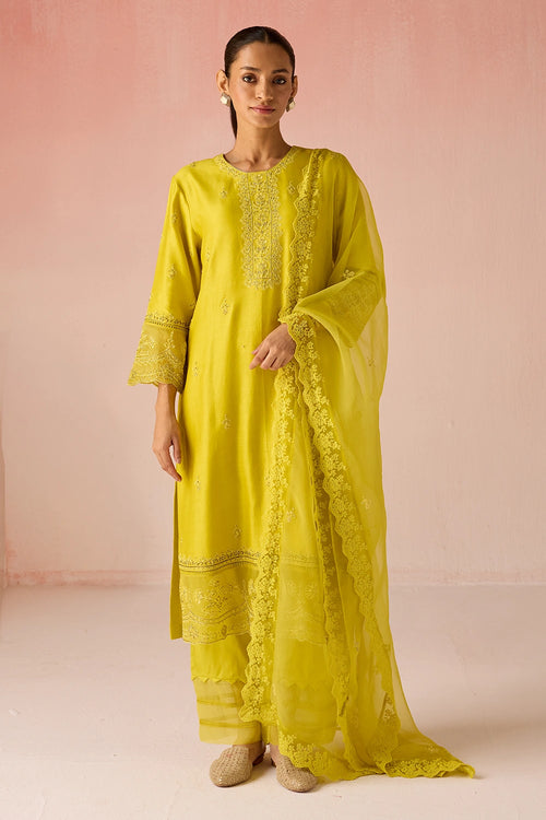 Sunbeam Bahaara Chanderi Silk Long Kurta Set