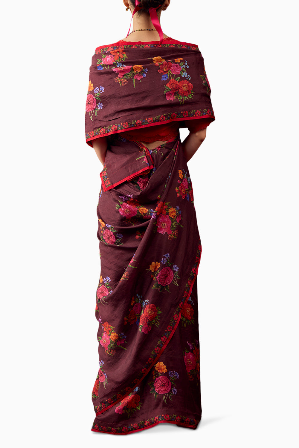 Eternal Love Burgundy Saree