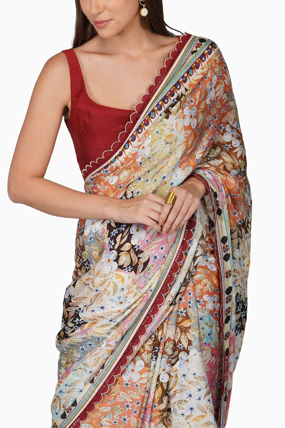 Melange Print Kora Saree