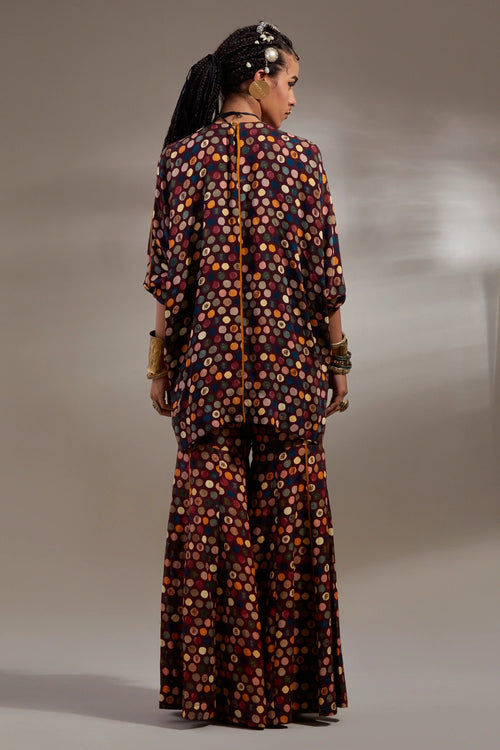 Jamuni Anka Kuru Trapeze Kurta With Flared Pants