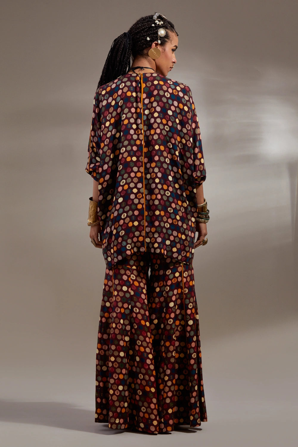 Jamuni Anka Kuru Trapeze Kurta With Flared Pants